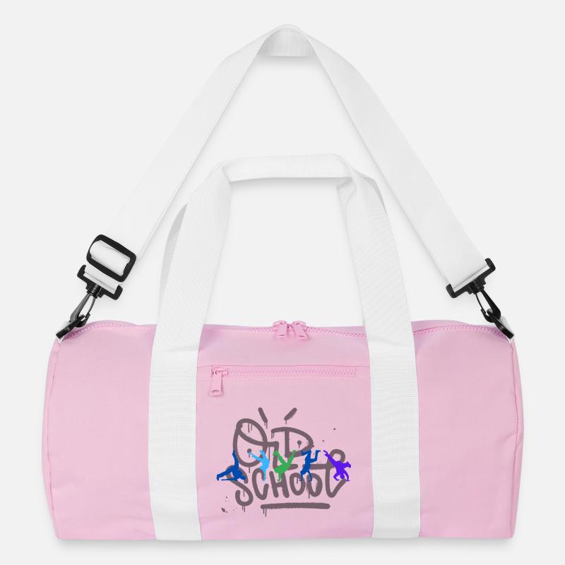 Silhouettes dynamiques d’acrobates en couleur - Sac de sport recyclé - rose/blanc