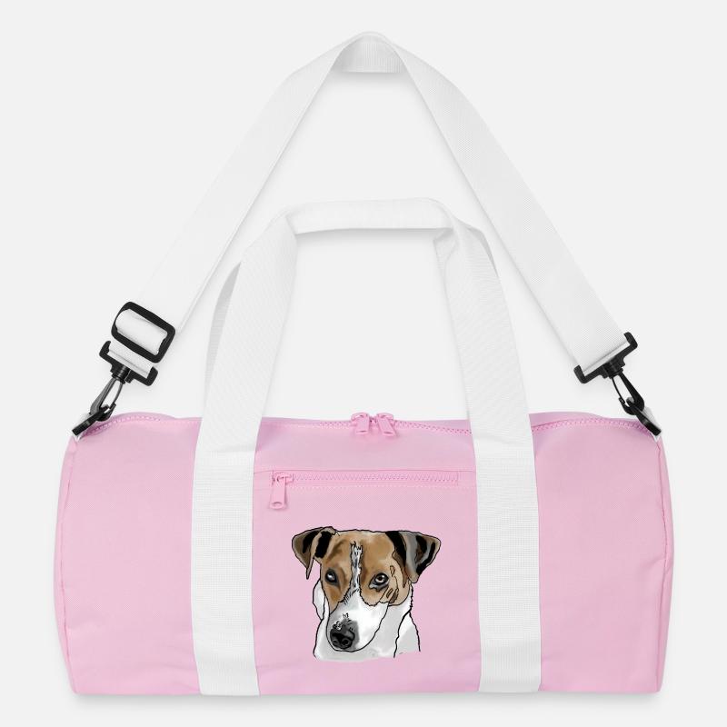 Jack Russel Terrier - Recycelte Duffel Bag - Rosa/Weiß