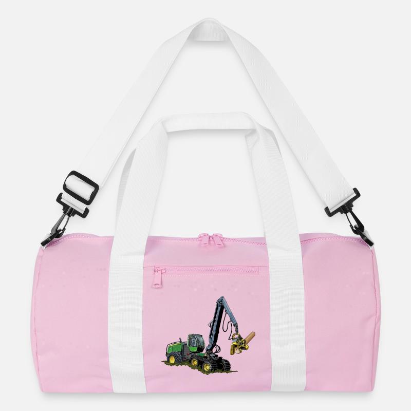 Harvester, Holzerntemaschine - Recycelte Duffel Bag - Rosa/Weiß