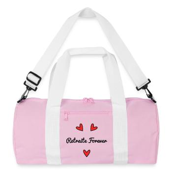 RETIREMENT. LONG LIVE RETIREMENT. HAPPY RETIREMENT - Recycled Duffel Bag - pink/white - Front