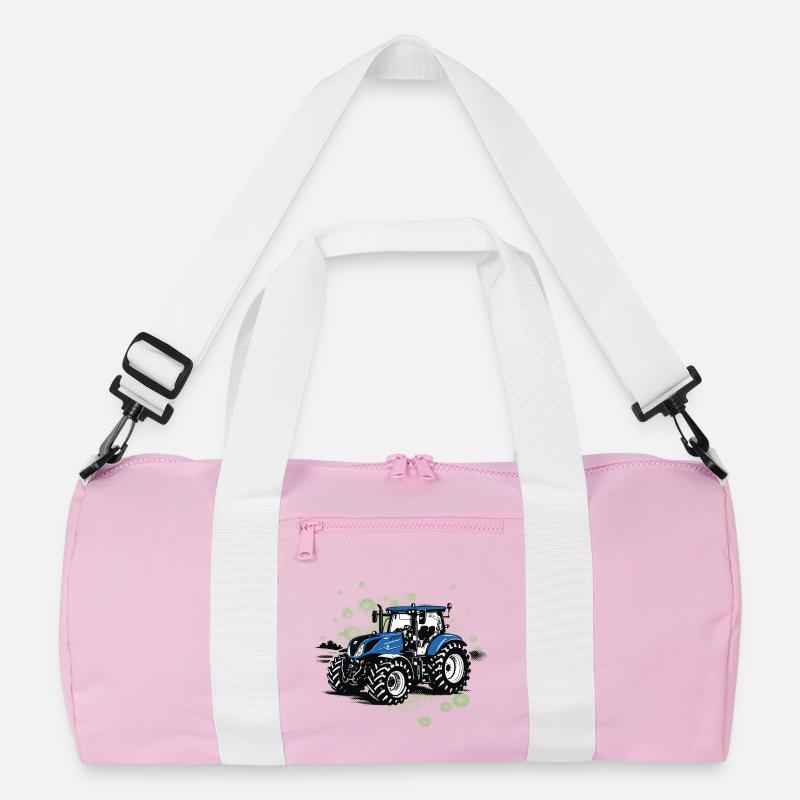 Blauer Traktor – Vintage Halftone Trekker Recycelte Duffel Bag