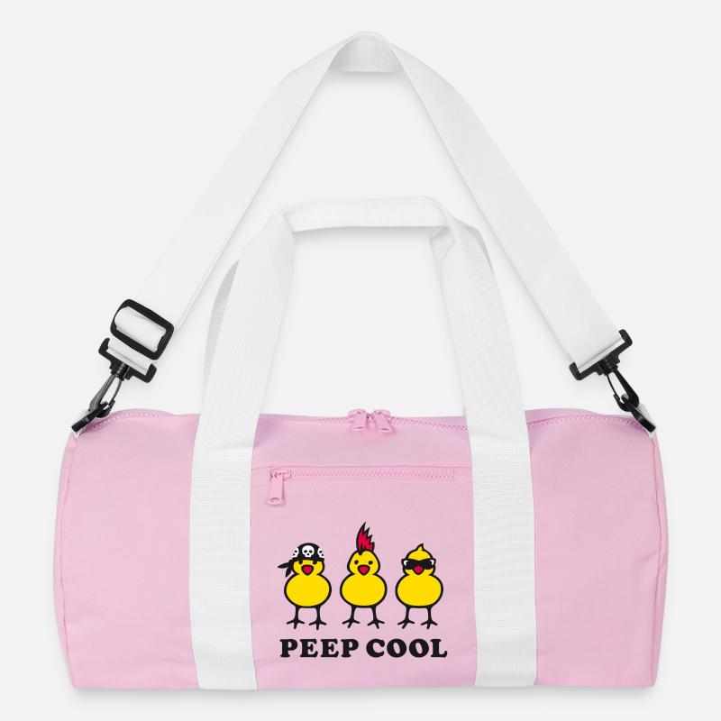 Peep Cool - Recycelte Duffel Bag - Rosa/Weiß