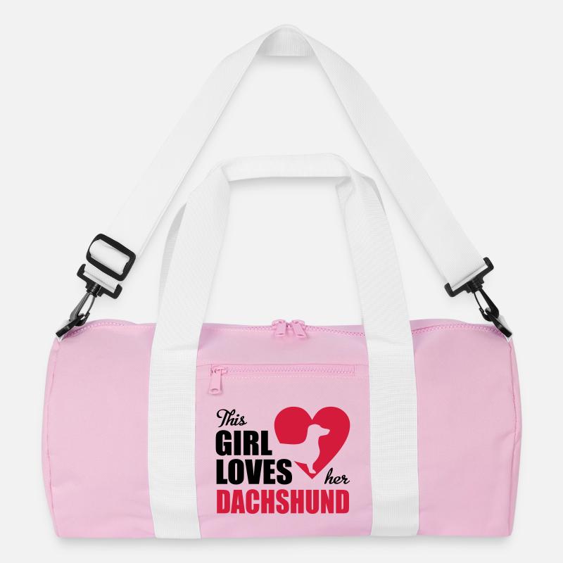 Dackel - Sac de sport recyclé - rose/blanc