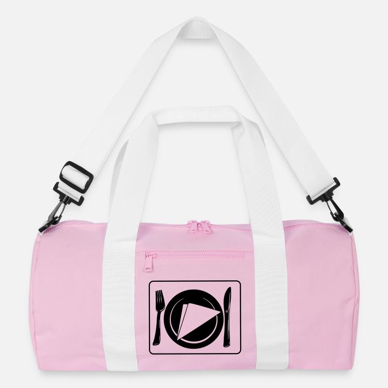 Messer und Gabel auf Tischset mit Teller und Serviette Recycelte Duffel Bag
