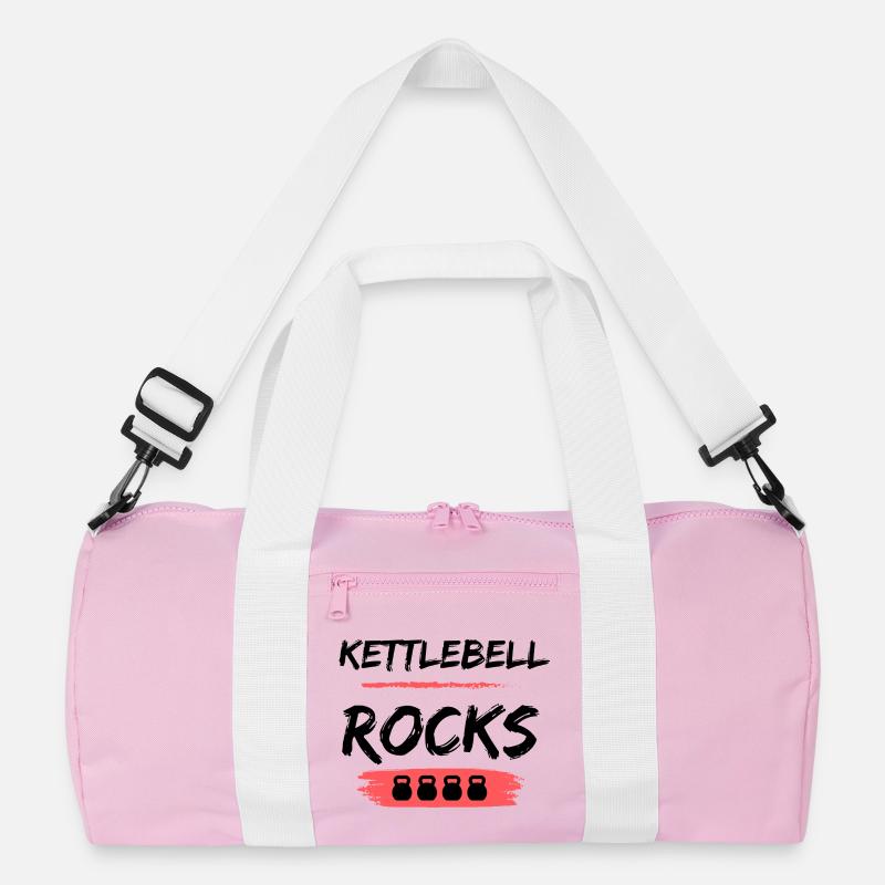 Kettlebell ROCKS Shirts - Recycelte Duffel Bag - Rosa/Weiß