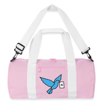 Brieftaube Wahlzettel Vogel Bunt - Recycelte Duffel Bag - Rosa/Weiß - Vorne
