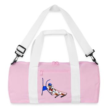 Alpine Skier im Torbogenflug - Recycelte Duffel Bag - Rosa/Weiß - Vorne