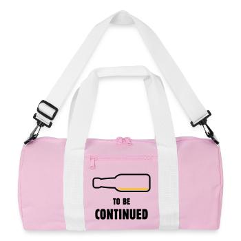 À suivre (Bière / Bière (POS 2C)) - Sac de sport recyclé - rose/blanc - Devant