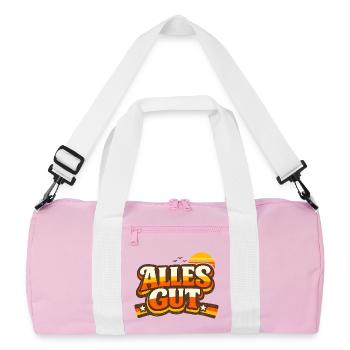Alles Gut Spruch - Recycelte Duffel Bag - Rosa/Weiß - Vorne