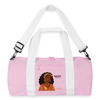 Glaub an Dich: Empowerment Porträt - Recycelte Duffel Bag - Rosa/Weiß - Vorne