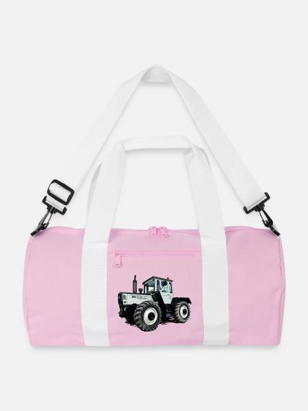 Ackerlegende in Grau - Recycelte Duffle Bag - Rosa/Weiß