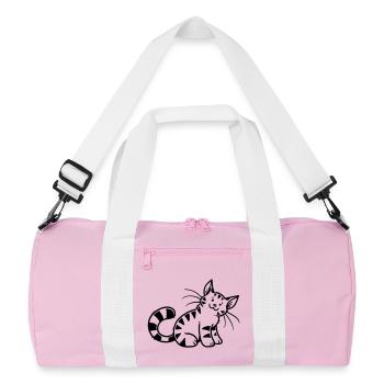Chaton de dessin animé - Sac de sport recyclé - rose/blanc - Devant