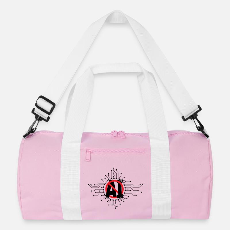 Stop, don't use artificial intelligence, AI. Recycled Duffel Bag