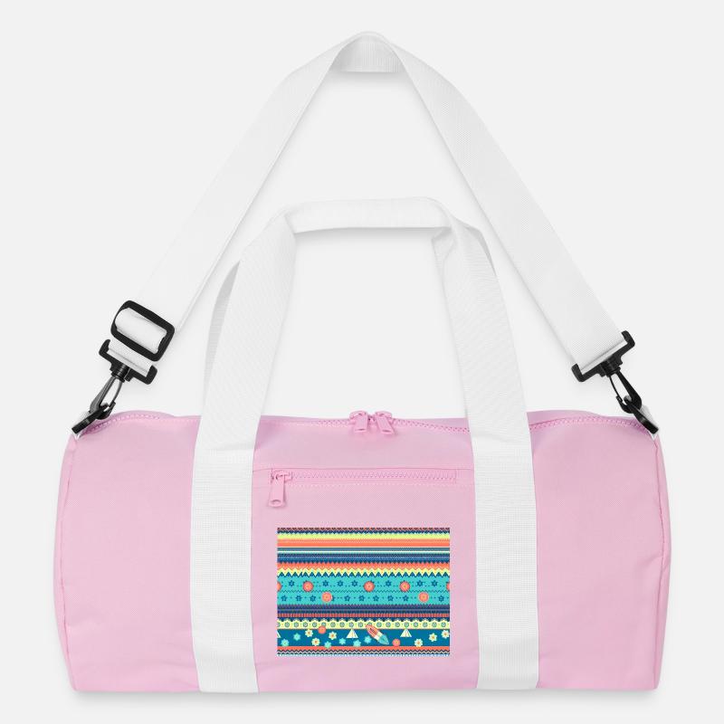 Farbenfroher Boho Wintermuster Recycelte Duffel Bag