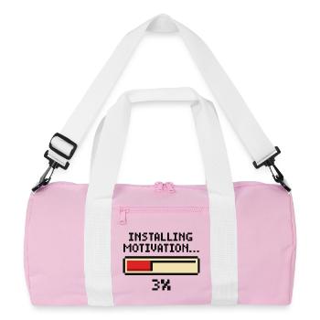 Installation von Motivation Progress - Recycelte Duffel Bag - Rosa/Weiß - Vorne