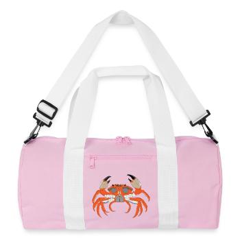 Crab Print - Recycled Duffel Bag - pink/white - Front