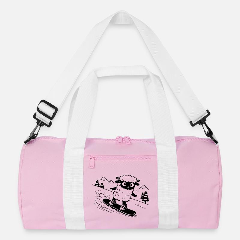 Snowboard-Schafe - Recycelte Duffel Bag - Rosa/Weiß
