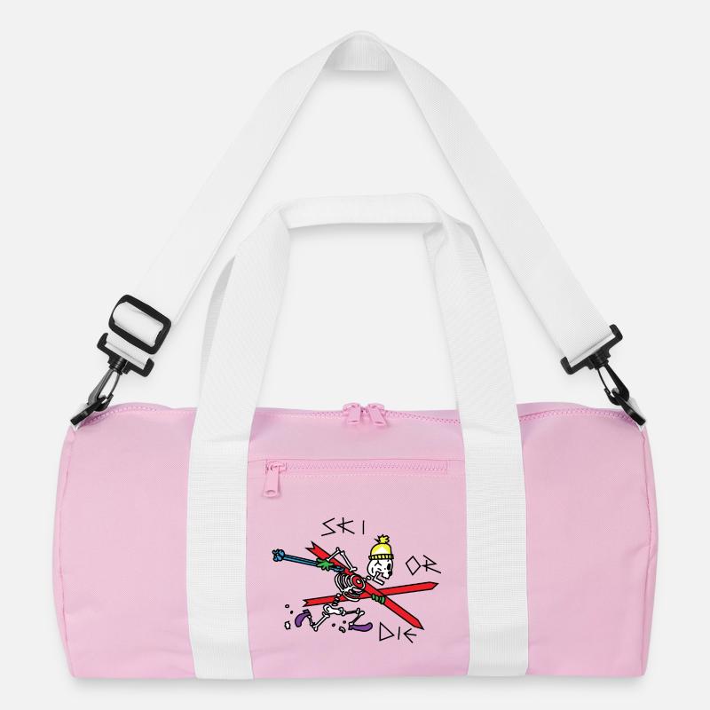 ski_or_die - Recycelte Duffel Bag - Rosa/Weiß