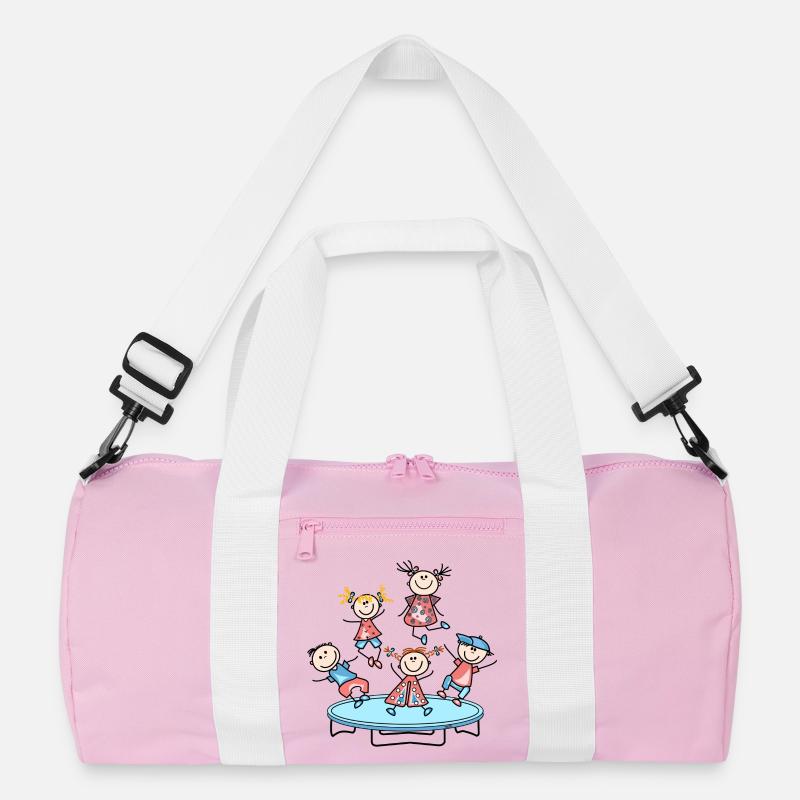 Trampolin - Recycelte Duffel Bag - Rosa/Weiß