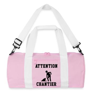 Warning Site - Recycled Duffel Bag - pink/white - Front