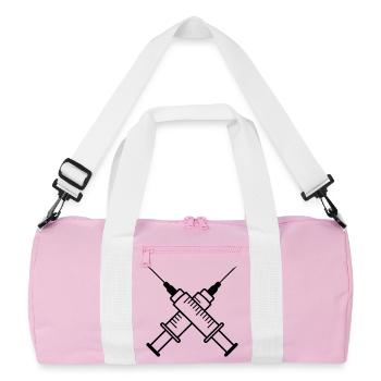 Zwei Spritzen - Recycelte Duffel Bag - Rosa/Weiß - Vorne