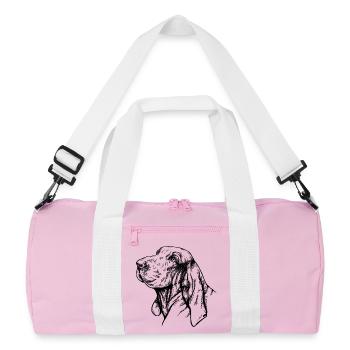 Bracco Italiano Portrait black - Recycled Duffel Bag - pink/white - Front