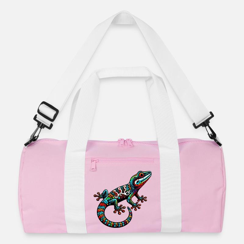 Gecko - Recycelte Duffel Bag - Rosa/Weiß