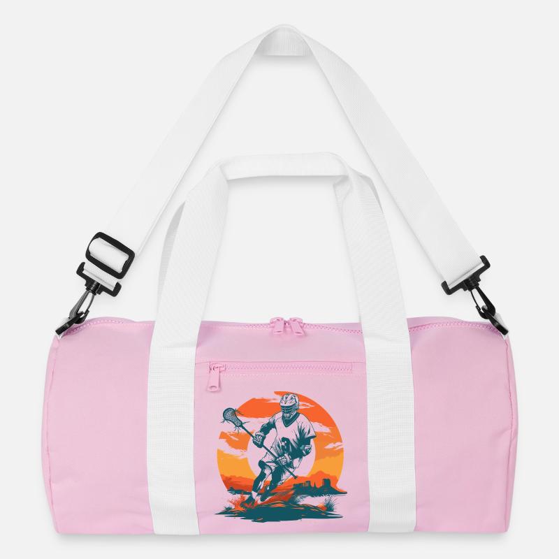 Lacrosse Player Graphics Recycled Duffel Bag