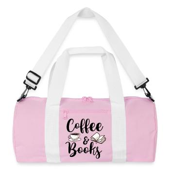 Citation sur le café et les livres pour les amateurs de lecture - Sac de sport recyclé - rose/blanc - Devant