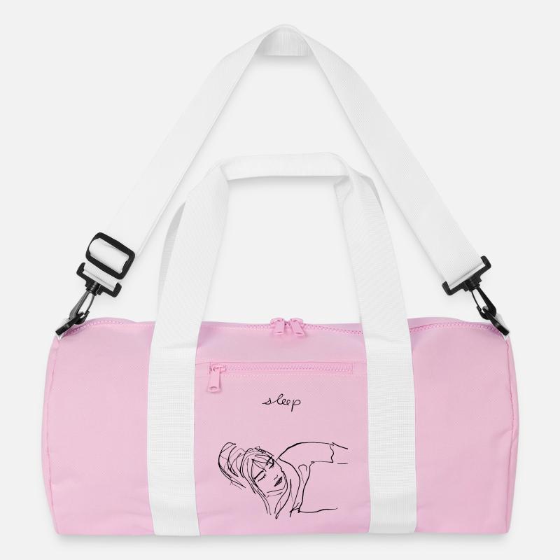Schlafen - Recycelte Duffel Bag - Rosa/Weiß