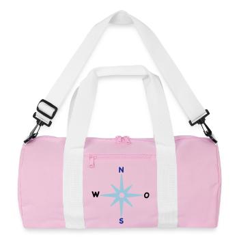 Compass Cardinal Directions Star Compass Maritime - Recycled Duffel Bag - pink/white - Front