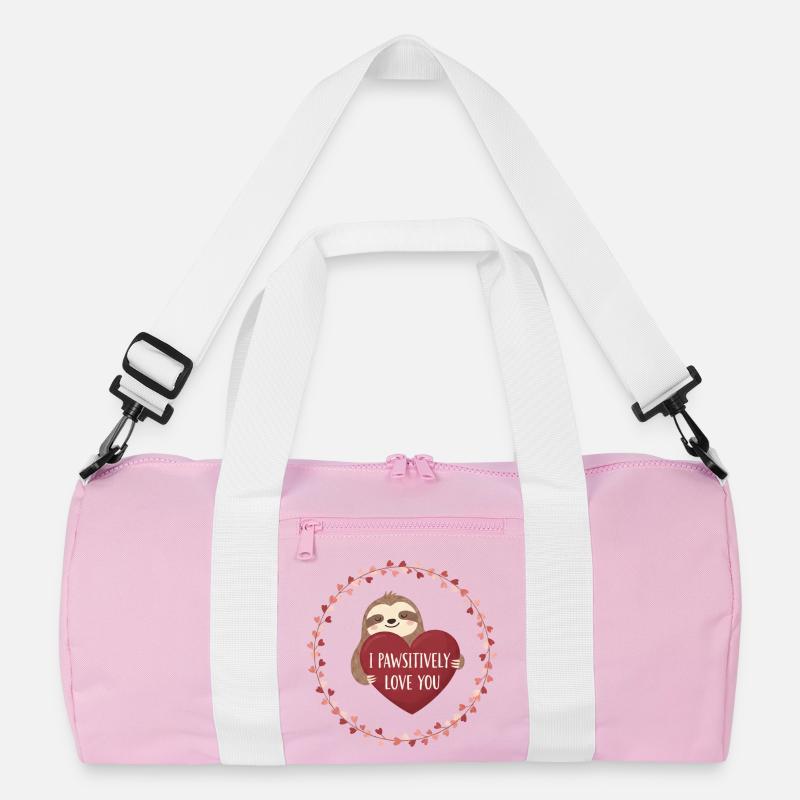 I Pawsitively Love You - Recycelte Duffel Bag - Rosa/Weiß