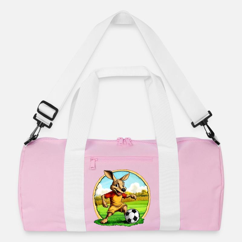 Fussballer Känguru - Recycelte Duffel Bag - Rosa/Weiß