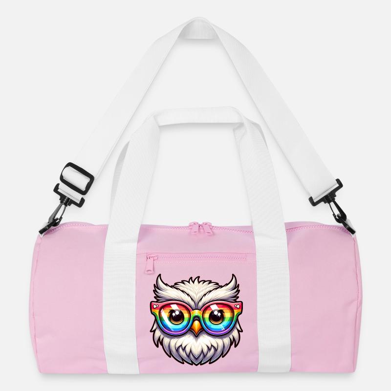 Regenbogen Eule Brille Recycelte Duffel Bag