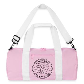 ik snack bloots mit mien dackel - Recycelte Duffel Bag - Rosa/Weiß - Vorne