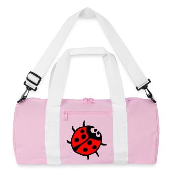 Vibrant Ladybug Spot Pattern - Recycled Duffel Bag - pink/white - Front