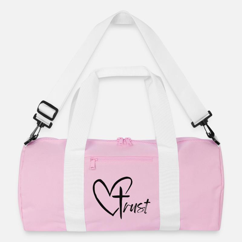 Vertrauen - Recycelte Duffel Bag - Rosa/Weiß