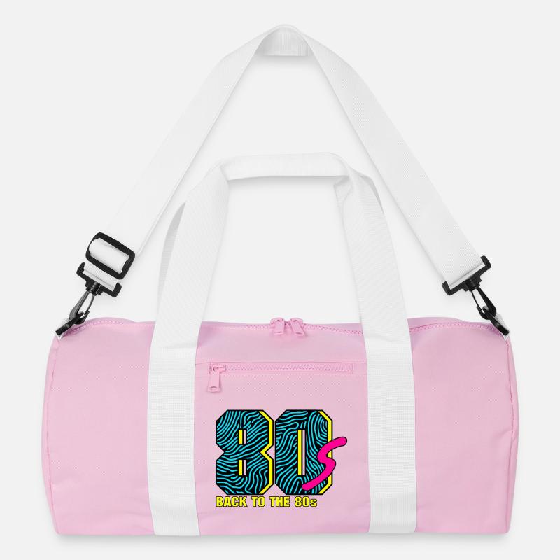 Back to the 80s - Recycelte Duffel Bag - Rosa/Weiß