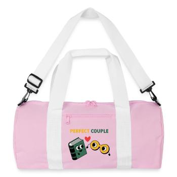 Couple parfait : nuage et parapluie - Sac de sport recyclé - rose/blanc - Devant