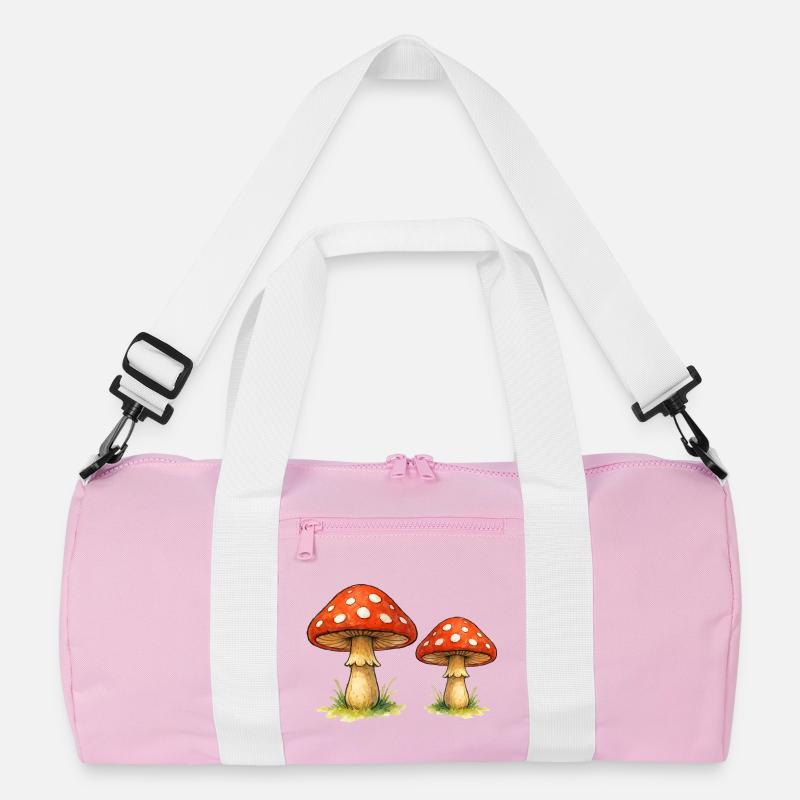 Red toadstools in the grass Recycled Duffel Bag