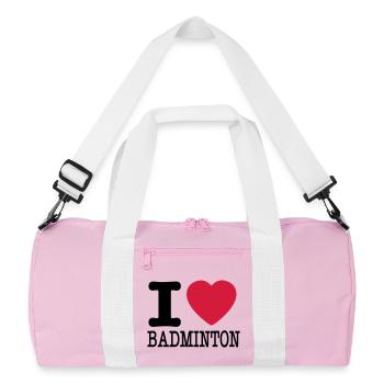 J'aime le badminton - Sac de sport recyclé - rose/blanc - Devant