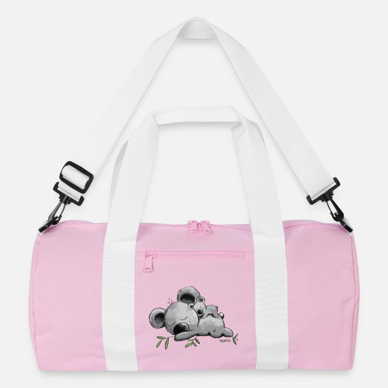 Koala mit Baby - Recycelte Duffel Bag - Rosa/Weiß