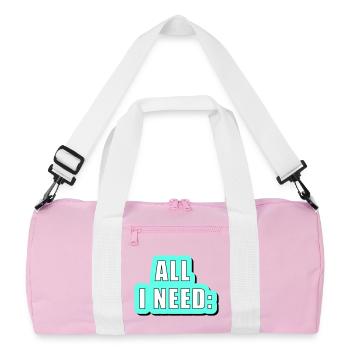 All i need is... vector graphic - Recycled Duffel Bag - pink/white - Front