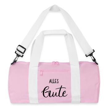 Alles Gute - Recycelte Duffel Bag - Rosa/Weiß - Vorne