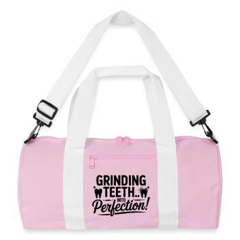 Grincer des dents dans la perfection Dental Lab Tech - Sac de sport recyclé - rose/blanc - Devant