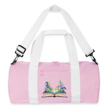 Fantasy Buch erwacht zum Leben Fantasie Buchwelt - Recycelte Duffel Bag - Rosa/Weiß - Vorne