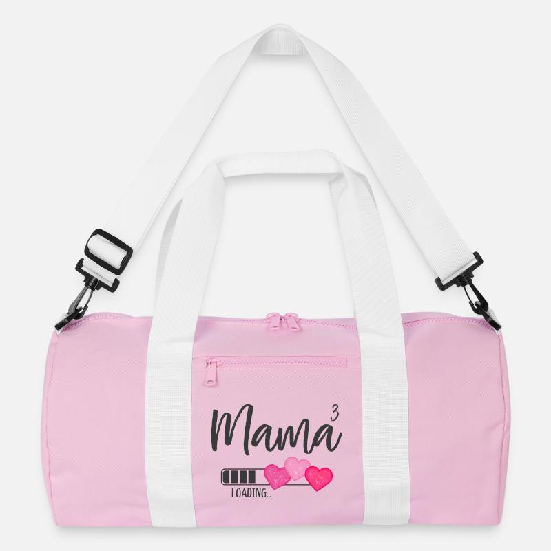 Mama hoch 3 Drillingsmama Drillinge Loading Herz Recycelte Duffel Bag