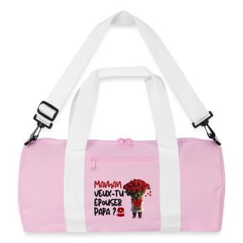 Maman veux-tu épouser Papa? - Sac de sport recyclé - rose/blanc - Devant