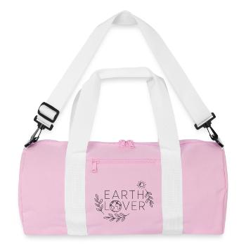 Earth Lover Minimal Nature Design - Recycelte Duffel Bag - Rosa/Weiß - Vorne