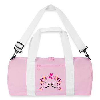 birds_in_love - Sac de sport recyclé - rose/blanc - Devant